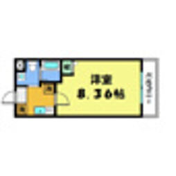 フラッティ千本下長者町 1階1Kの間取り