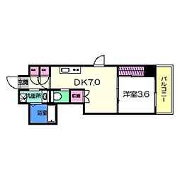 CLOVERVIEWKITAHANADA 1DKの間取図画像
