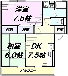 エスペランサ 2LDKの間取図画像