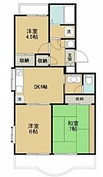 所沢メゾン1号館 3階3DKの間取り