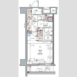 クレヴィスタ浮間舟渡 7階1Kの間取り