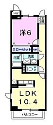 サンリットグローヴ 1LDKの間取図画像