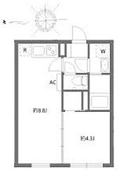 グランピア四谷 3階1LDKの間取り