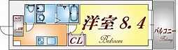 ビエラコート須磨 2階1Kの間取り