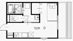 SCENE柴又A棟 A 1Kの間取図画像