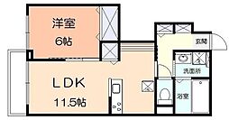 グランルーチェ 1階1LDKの間取り