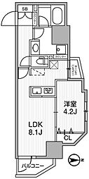 ルニック新御徒町1 2階1LDKの間取り