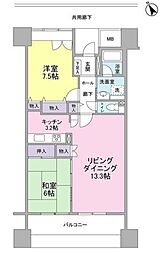 UR都市機構アーバンライフ月島駅前イースト 2LDKの間取図画像