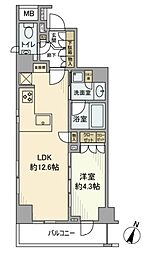 オープンレジデンシア日本橋三越前 1LDKの間取図画像