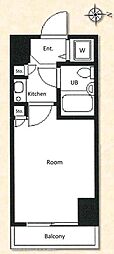 レクセル三鷹 1Kの間取図画像