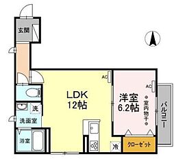 グランパルク 1LDKの間取図画像