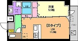 パラシオテルマス池上 1LDKの間取図画像