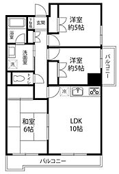 ヒルサイドコート松戸 2階3LDKの間取り