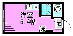 西武池袋線 富士見台駅 徒歩6分の賃貸アパート 1階ワンルームの間取り