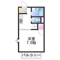 リッチトーク 1Kの間取図画像