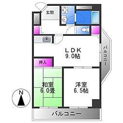 ヴィラシャトー 2LDKの間取図画像