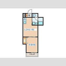 リブラックス・マサ 1階1LDKの間取り