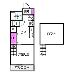 オルフェア我孫子III番館 7階1SDKの間取り