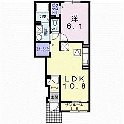 マルグレーテ 1階1LDKの間取り