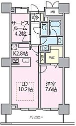 ロイヤルパークスタワー南千住 10階1SLDKの間取り