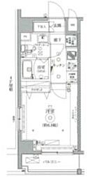 クレイシア戸越公園 1Kの間取図画像