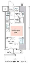 Urbanex深川木場 1DKの間取図画像