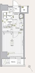 メイクスデザイン門前仲町リバープレイス 1Kの間取図画像