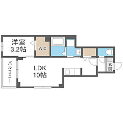 グランスイート横手南 1階1LDKの間取り