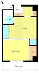 日興パレス南千住 1DKの間取図画像