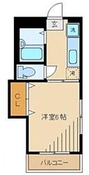 坂上マンション 3階1Kの間取り