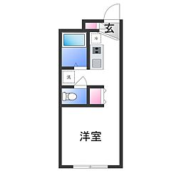 レオパレス友集日 1Kの間取図画像