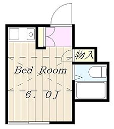 メープルタウン 2階ワンルームの間取り