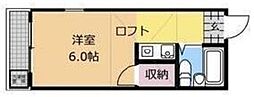 パストラル横山台 1Kの間取図画像