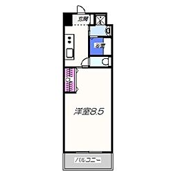 フィオレ・レジデンス出島海岸通 7階1Kの間取り