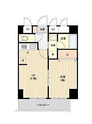 札幌市営東西線 菊水駅 徒歩8分の賃貸マンション 3階1LDKの間取り