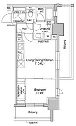 ブリリアンクラス高円寺 13階1LDKの間取り