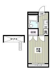 アーバン高島平B 1Kの間取図画像