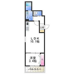 エフスタイル浜寺石津町西3号館 1LDKの間取図画像