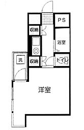 アドバンスフジ 2階1Kの間取り