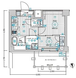 ブライズ宮崎台 地下4階1Kの間取り