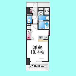 S-RESIDENCE堺altklas 13階ワンルームの間取り