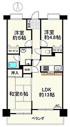 エスポワール青葉台A棟 3LDKの間取図画像