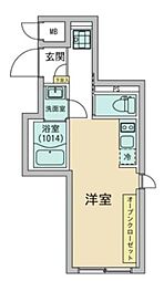 プラティーク品川大井町 2階ワンルームの間取り