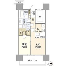 プライムパークス品川シーサイド ザ・レジデンス 11階1LDKの間取り