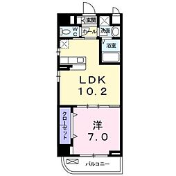 ヴィラヴィオラ 1LDKの間取図画像
