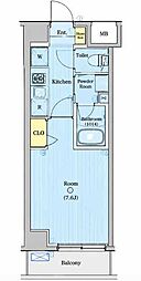 シーフォルム不動前 1Kの間取図画像