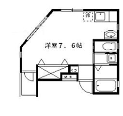 JR総武線 小岩駅 徒歩10分の賃貸マンション 2階ワンルームの間取り