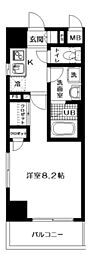 レクレドール豊洲 1Kの間取図画像