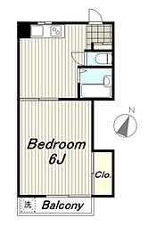 グリーンパレスIZUMI 3階1Kの間取り
