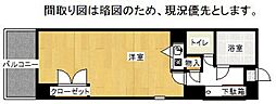 大蔵ビル桜坂 ワンルームの間取図画像